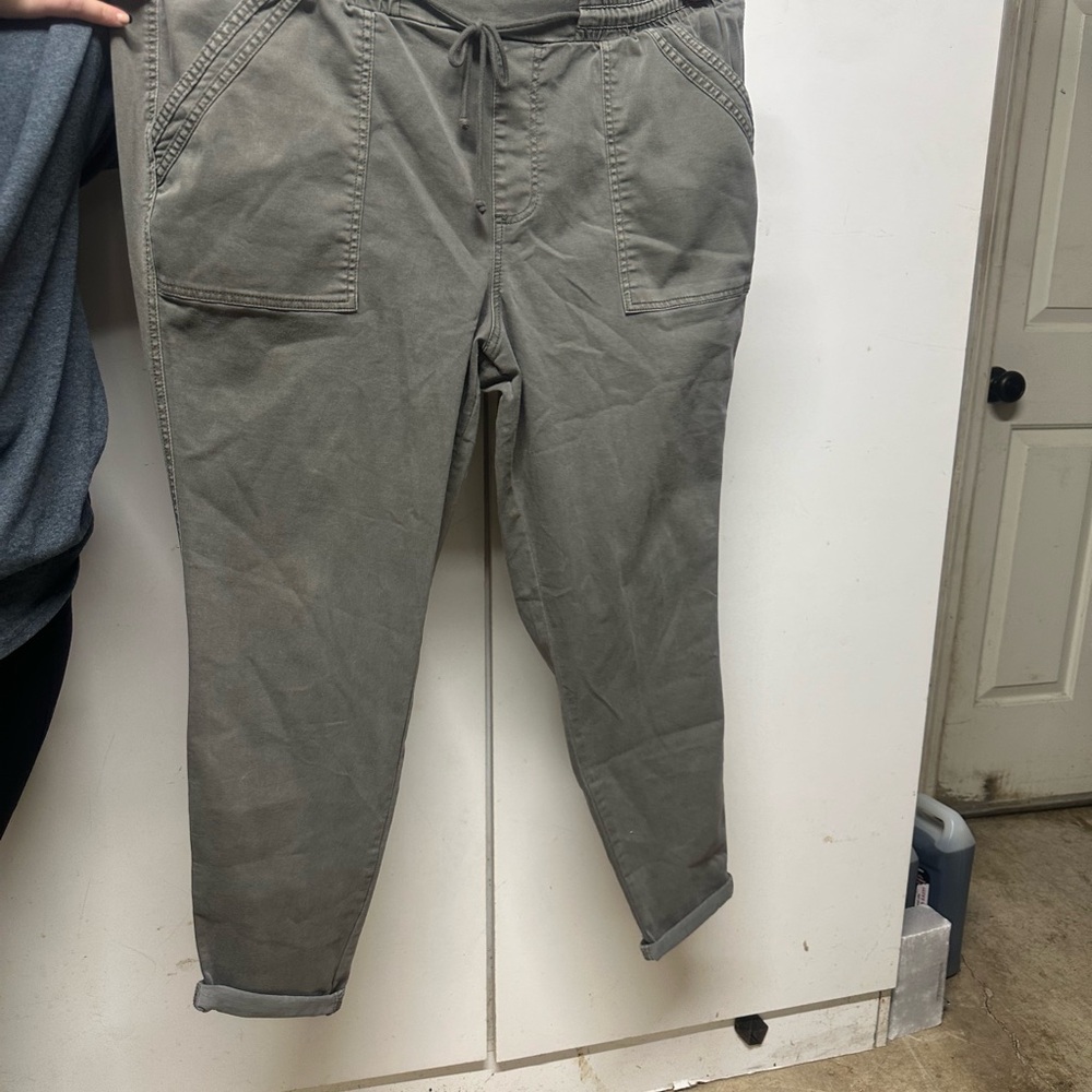 Set of 3 Maurice real pockets elastic waist Casual Pants cuffed ankle